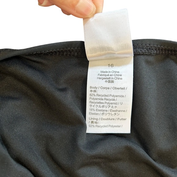 NWT J. Crew Ruffle Plunge One Piece Swimsuit 16 black beach swim vacation - Picture 10 of 12